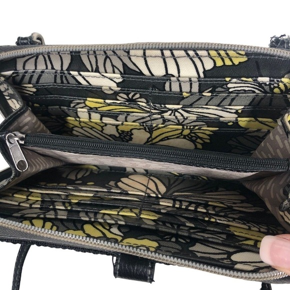 Sakroots Wallet Womens Black Yellow Multifunctional Zip Around Crossbody Purse - Picture 4 of 12